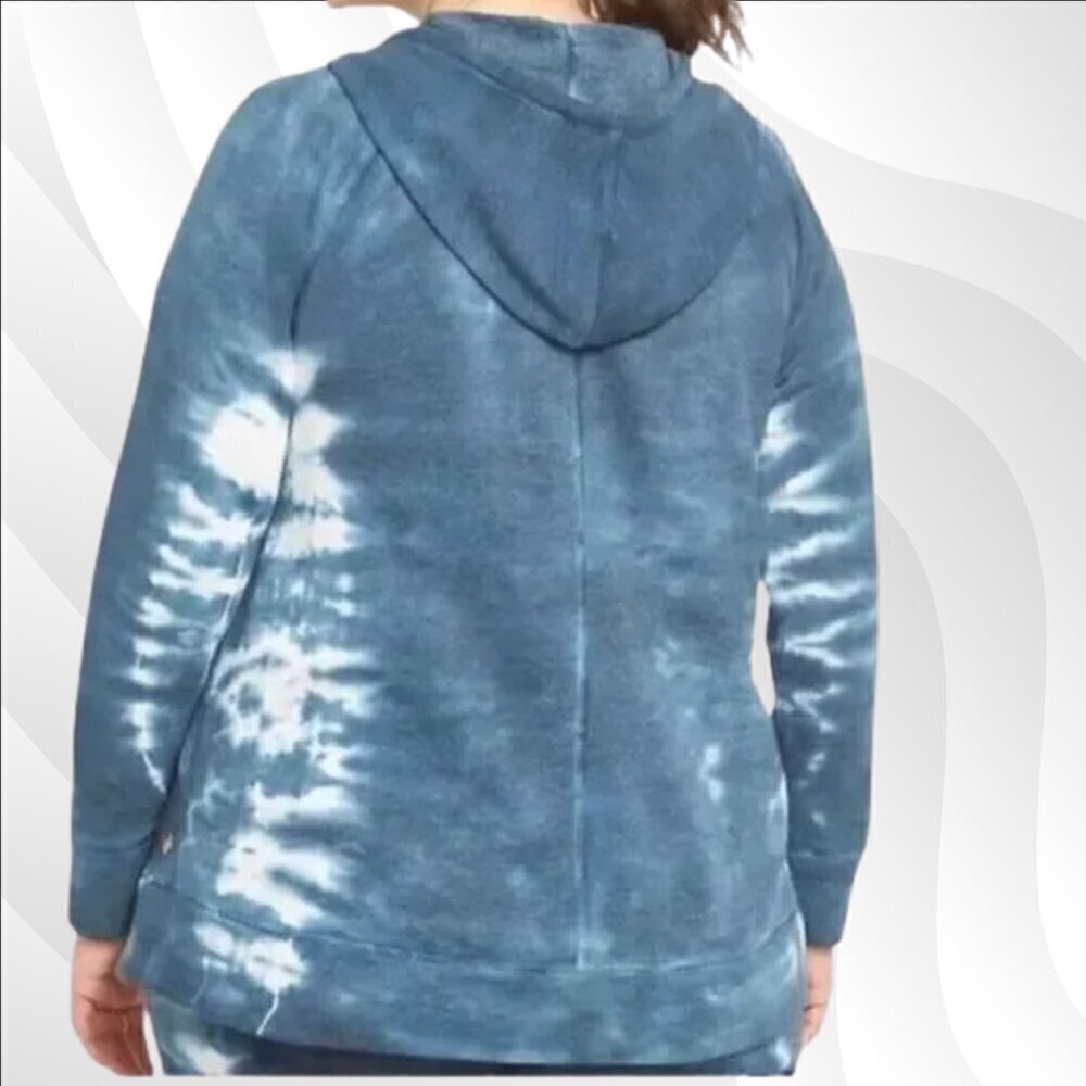 2/$30 Lane Bryant Livi Activewear Tie Dye Full Zip Hoodie Blue/White Size 22/24 - Picture 2 of 7